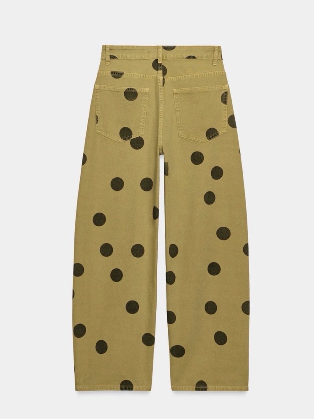 Zara ZW COLLECTION MID-RISE POLKA DOT BARREL JEANS size 6 - Picture 2 of 8